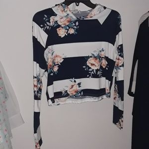 Stripped floral crop top